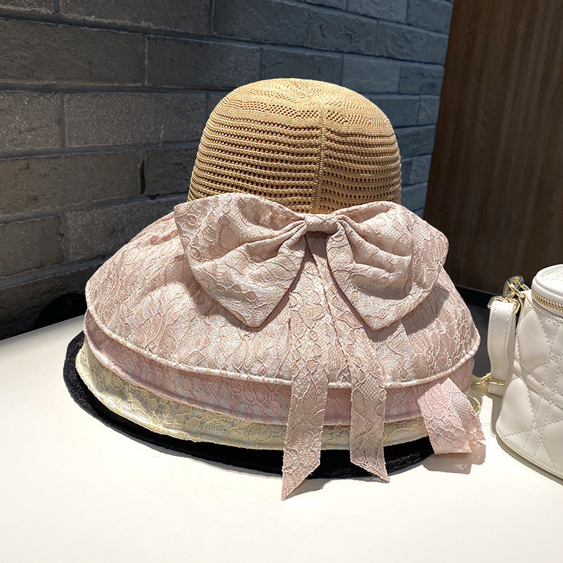 Wholesale Polyester Lace Bow Ribbon Fisherman Hat